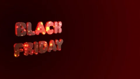 On a dark red background there are shiny 3D letters Black Friday, on the right Stock Footage 288136898