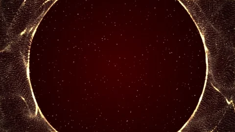 On a dark red background there is a rounded frames on the sides with golden Stock Footage 283027047