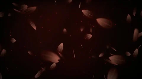Dark Red Blood Ruby Falling Leaves and Glowing Embers Loop Vídeo Stock 345315052