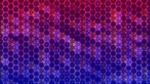 Dark Red Blue Shine Transparent Circles In A Hexagon Grid Screen Texture  Stock Illustration