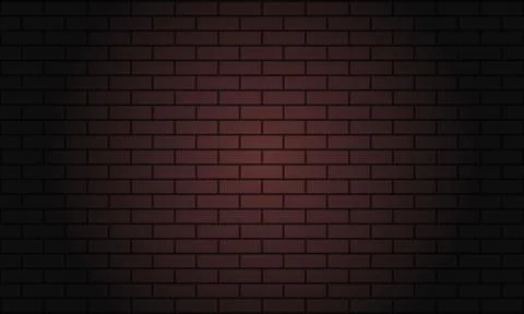 Dark red brick wall background. Vector design Stock Illustration