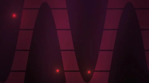 Dark red brick wall with glowing red lights. Stock Footage 336228015