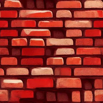 Dark red brick wall seamless pattern illustration with bold lines Stock Illustration