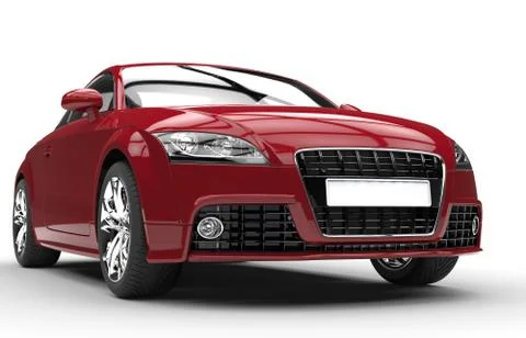 Dark Red Car Close Up Headlights Stock Illustration