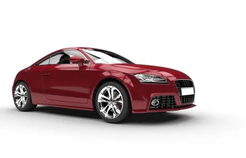 Dark Red Car - Side View Stock Illustration