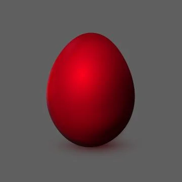 Dark red chicken egg on gray background. Happy Easter Element for design Stock Illustration