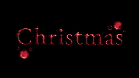 Dark red Christmas typography with glowing festive elements Stock Footage 321669938