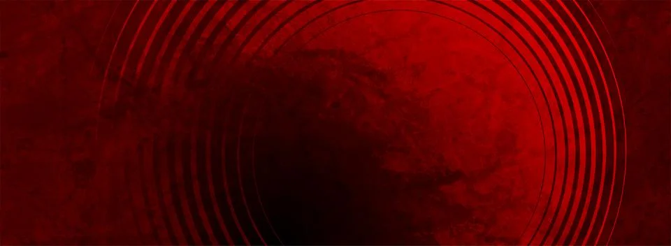 Dark red circular lines abstract background with grunge texture Illustrazione stock