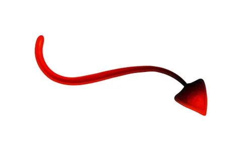 Dark red Devil tail with arrow shape isolated on white background Stock Illustration