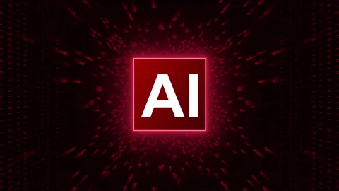 Dark red digital cyberspace tunnel Video Animated Background Stock Footage 338322570