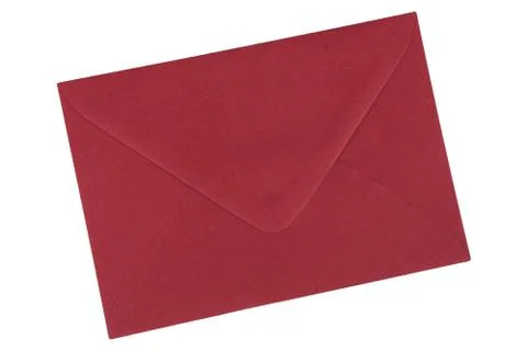 Dark red envelope on a white background Foto stock