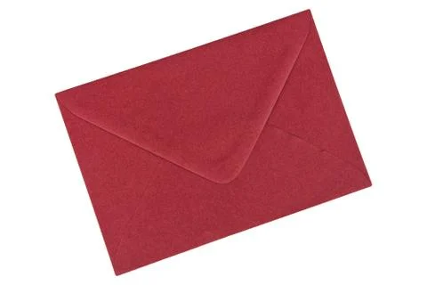 Dark red envelope on a white background Foto stock