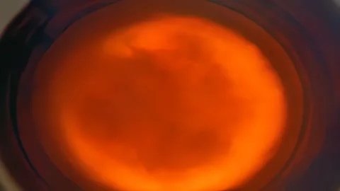 Dark Red Fire Turbulence Inside Combustion Chamber Video stock 339301342
