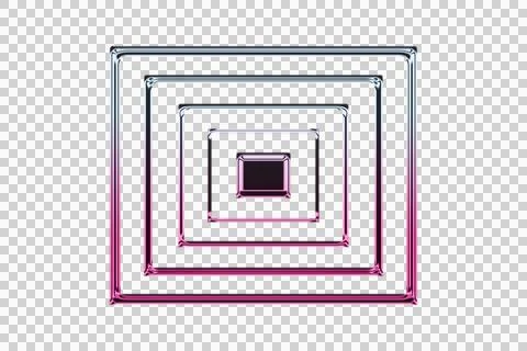 Dark red frame with nested geometric shapes and white square center transparent Stock-Illustration