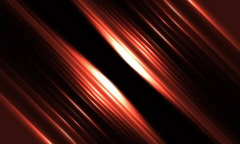 Dark red geometric background with glowing diagonal red light lines and shadows Illustrazione stock