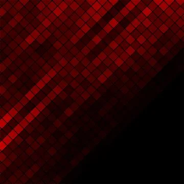 Dark red glossy mosaic squares abstract geometry background Stock Illustration