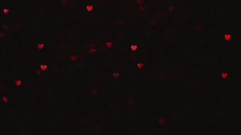 Dark Red Hearts Bokeh Effect Stock Footage 265875035
