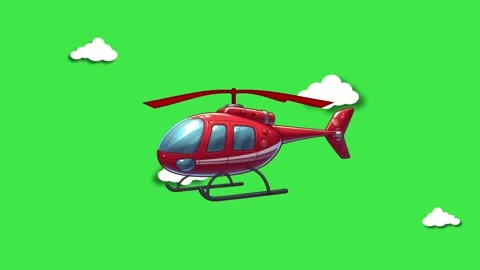 Dark Red Helicopter Animation with Rotating Propellers 動画素材 293281339