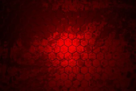 Dark red hexagon background and real texture Stock Illustration