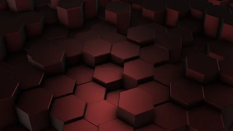 Dark red hexagons geometric background in motion Stock Footage 124743734