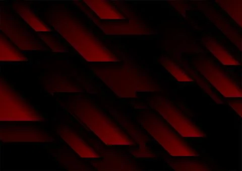 Dark red hi-tech geometric abstract background Stock Illustration