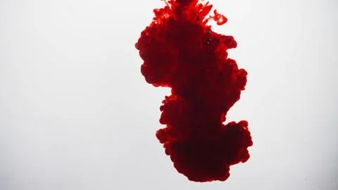 Dark red ink cloud over white background Stock Photos