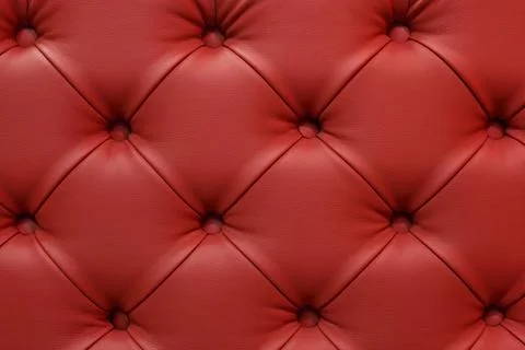 Dark red leather sofa stitched buttons. Stock Photos