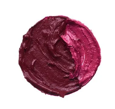 Dark red makeup smear of matte lip gloss Stock Photos