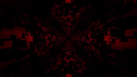 Dark Red Mechanical Pattern Tunnel Background Loop Vídeo Stock 265249751