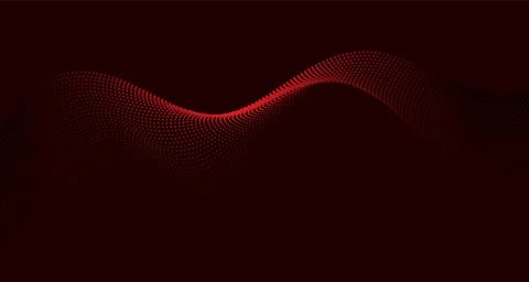 Dark red minimal dotted waves abstract linear background Stock Illustration