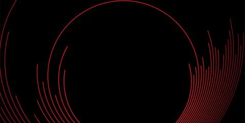 Dark red minimal round lines abstract futuristic tech background Stock Illustration