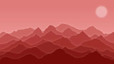 Dark Red Mountain Outline Abstract Image Background Illustrazione stock
