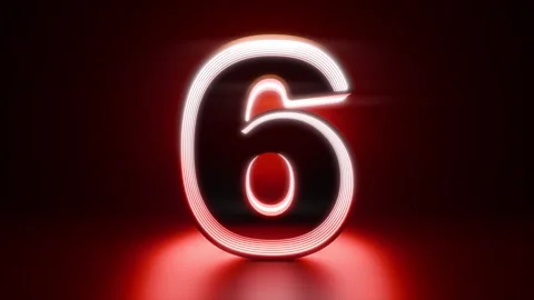 Dark Red Neon Glow Countdown Ten to Zero Stock Footage 292999711