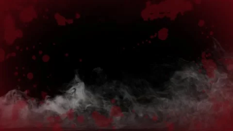 Dark red splatter background featuring ethereal white smoke rising against a Stock Footage 345102968