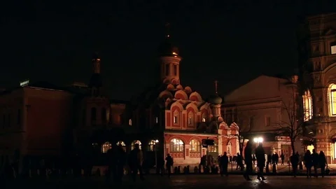 Dark Red Square during Earth Hour. Stock Footage 74128696