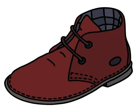 Dark red suede shoe Stock Illustration