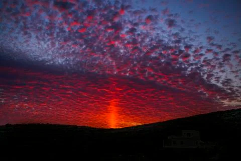 Dark red sunset Stock Photos