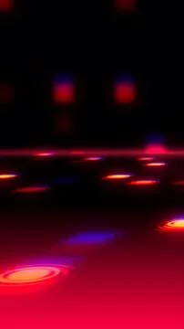 Dark Red Surface with Glowing Multi-Colored Circular Ripple Lights abstract Stock Illustration