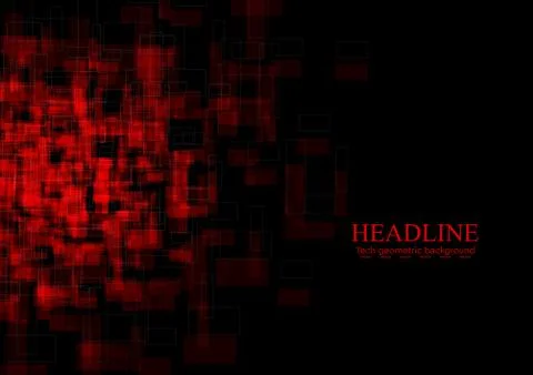 Dark red tech grunge vector squares background Stock Illustration