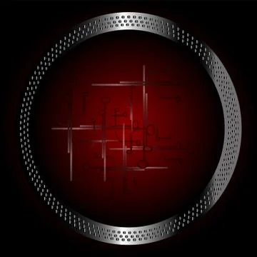Dark red technology circle background Stock Illustration