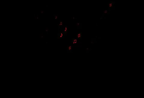 Dark Red vector backdrop with music notes. Illustrazione stock