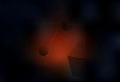 Dark Red vector background with 3D cubes, cylinders, spheres, rectangles. Illustrazione stock