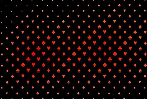 Dark red vector background with cards signs. Stockillustratie