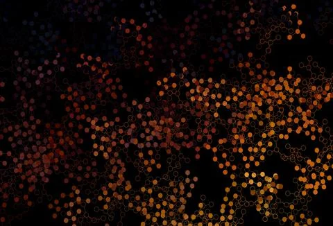 Dark Red vector background with forms of artificial intelligence. Ilustración de archivo