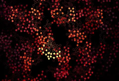 Dark Red vector background with forms of artificial intelligence. Illustrazione stock