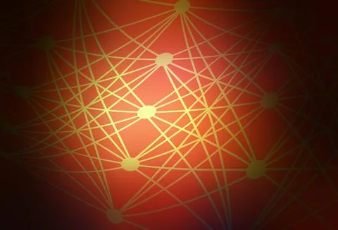 Dark Red vector background with forms of artificial intelligence. Illustrazione stock