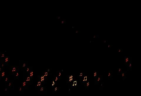 Dark Red vector background with music symbols. イラスト素材