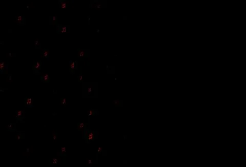 Dark Red vector background with music symbols. Stock Illustration