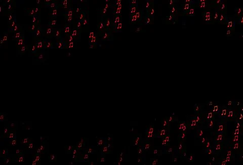 Dark Red vector background with music symbols. イラスト素材