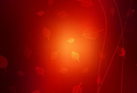 Dark Red vector doodle pattern with trees, branches. Stockillustratie